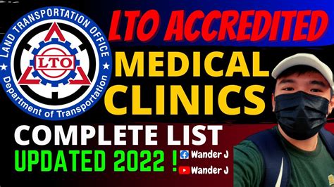 Accredited LTO Medical Clinics List .
